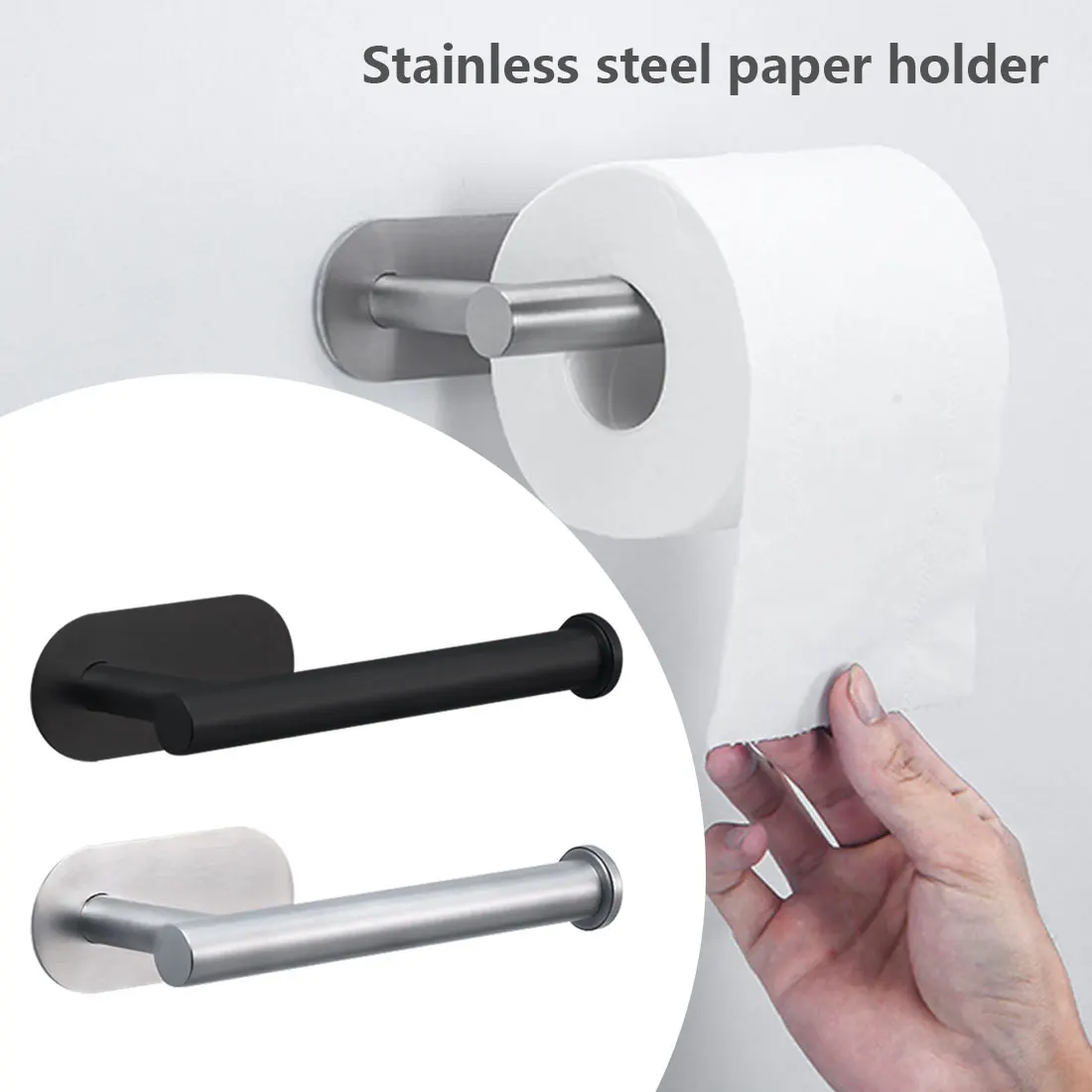 

Toilet paper holder Stainless Steel Bathroom accessories Free Kitchen Roll Paper Towel holder Kitchen organizer Bathroom shelf