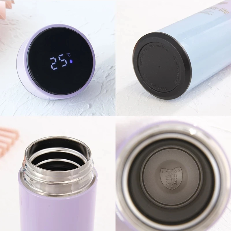 

500ML Intelligent thermos cup gradient color student simple water cup men and women personality trend creative tea cup