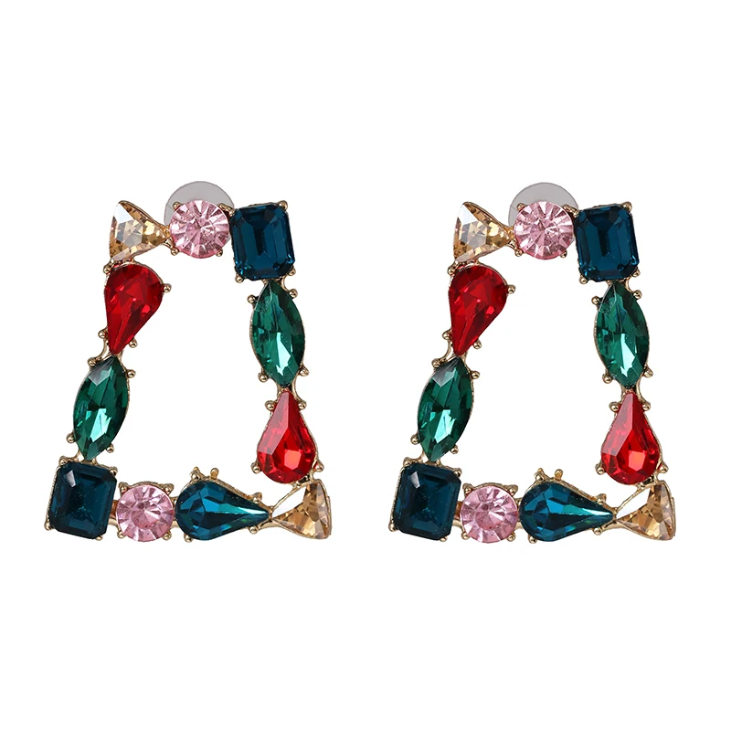 FASHIONSNOOPS, модные серьги-капли ZA с кристаллами, стразы для женщин геометрической формы, в стиле бохо, Висячие массивные большие серьги, ювелирные изделия, подарки