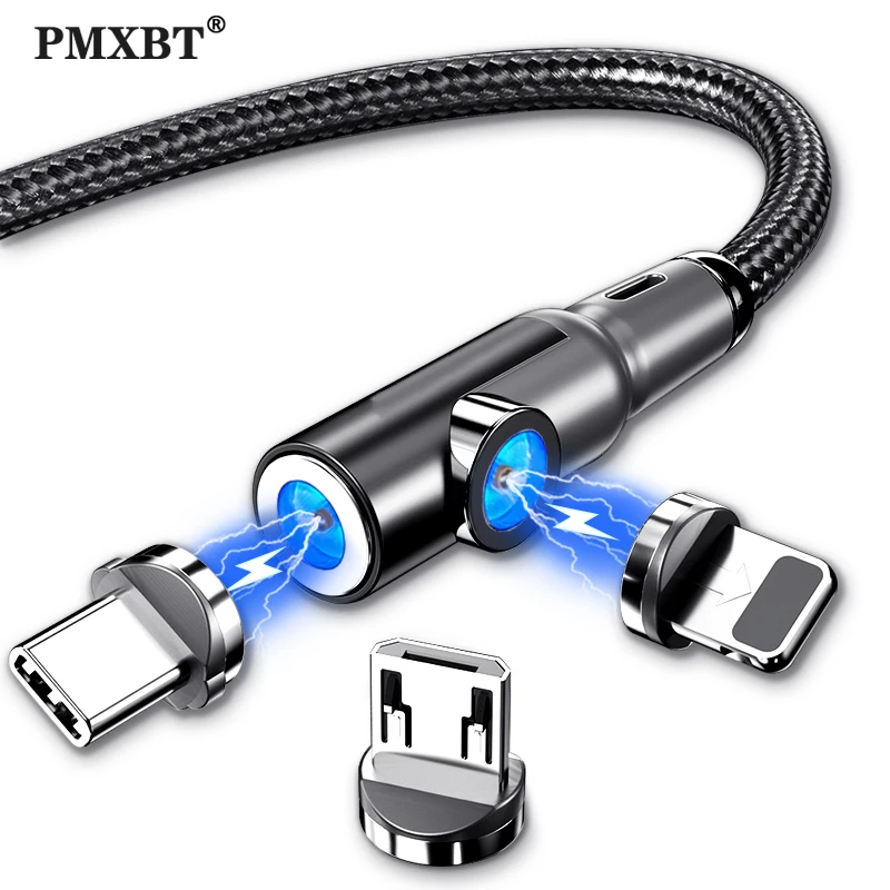 Магнитный USB кабель PMXBT 2 в 1 для быстрой зарядки Micro Type C магнитный iPhone 11 Pro Samsung Xiaomi