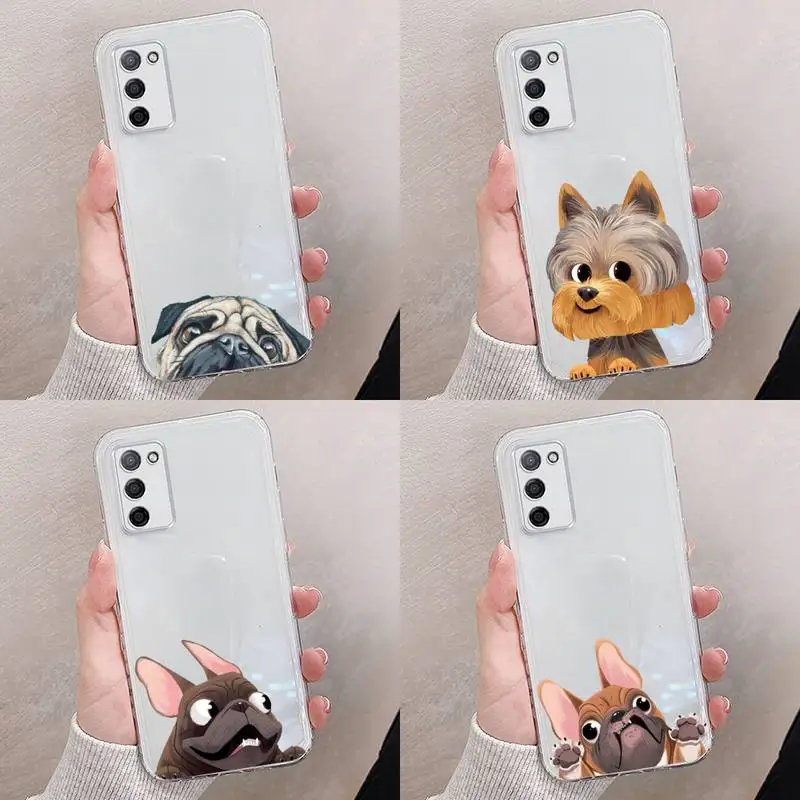 

Dog French Bulldog Phone Case Transparent For oppo RENO A 1 2 3 4 5 7 8 Z 2Z SE ACE PRO moible bag