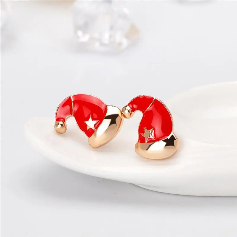 3 пары мультяшных ушей шпильки яблоко Рождественская елка и шляпа Висячие