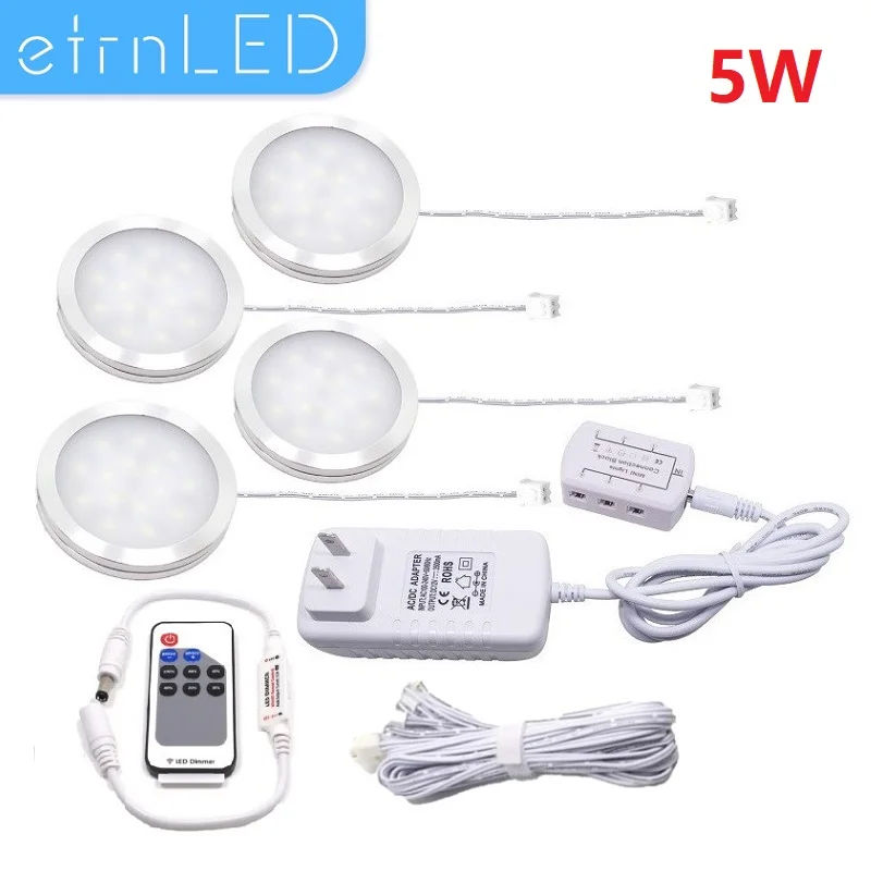 

etrnLED 5W Foco Led 12V Interior Ceiling Spotlight Remote Control Dimmable Surface Mount Lighting Kit Closet Thin Cabinet Lights