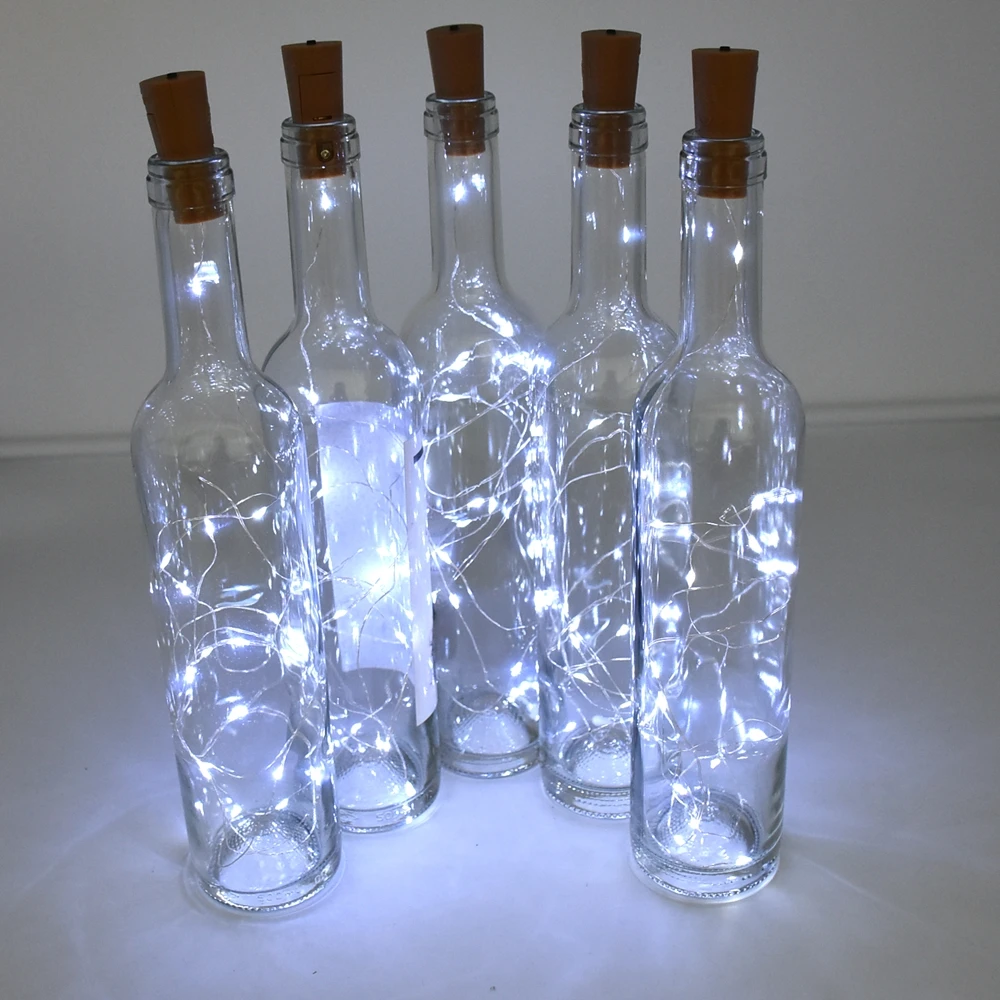 led wine bottle lights with cork 0 75m 2m fairy mini string lights for liquor crafts party wedding decoration free global shipping