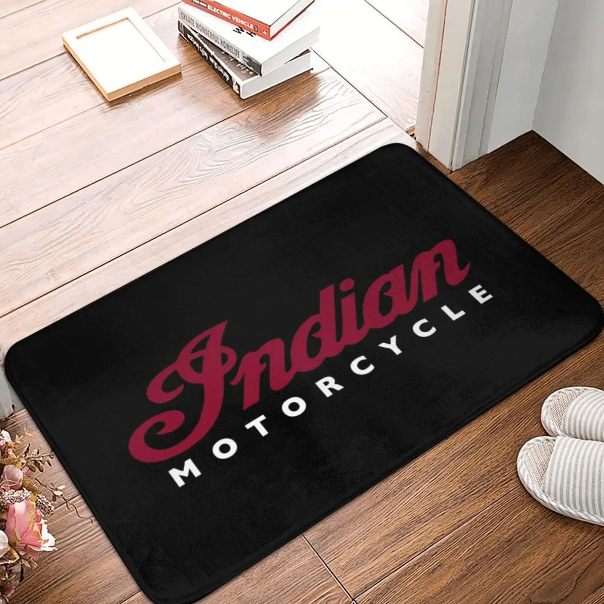 Indian Motorcycle MERCHANDISE Polyester Doormat Rug carpet Mat Footpad Non-slip WashableEntrance Kitchen Bedroom balcony Cartoon