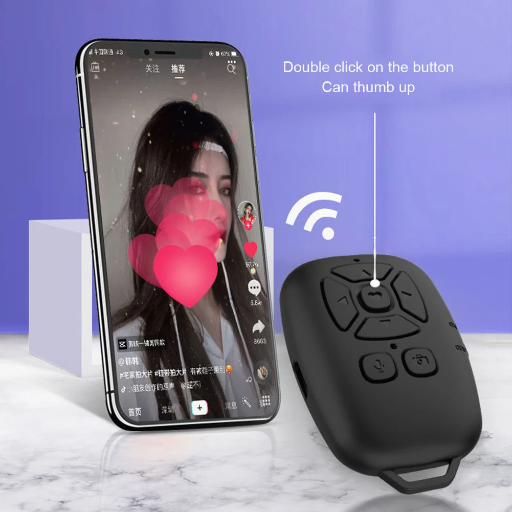 Фото Беспроводной пульт дистанционного управления ler Bluetooth-совместимая кнопка спуска Беспроводной пульт дистанционного управления ler Bluetooth-совместимая кнопка спуска