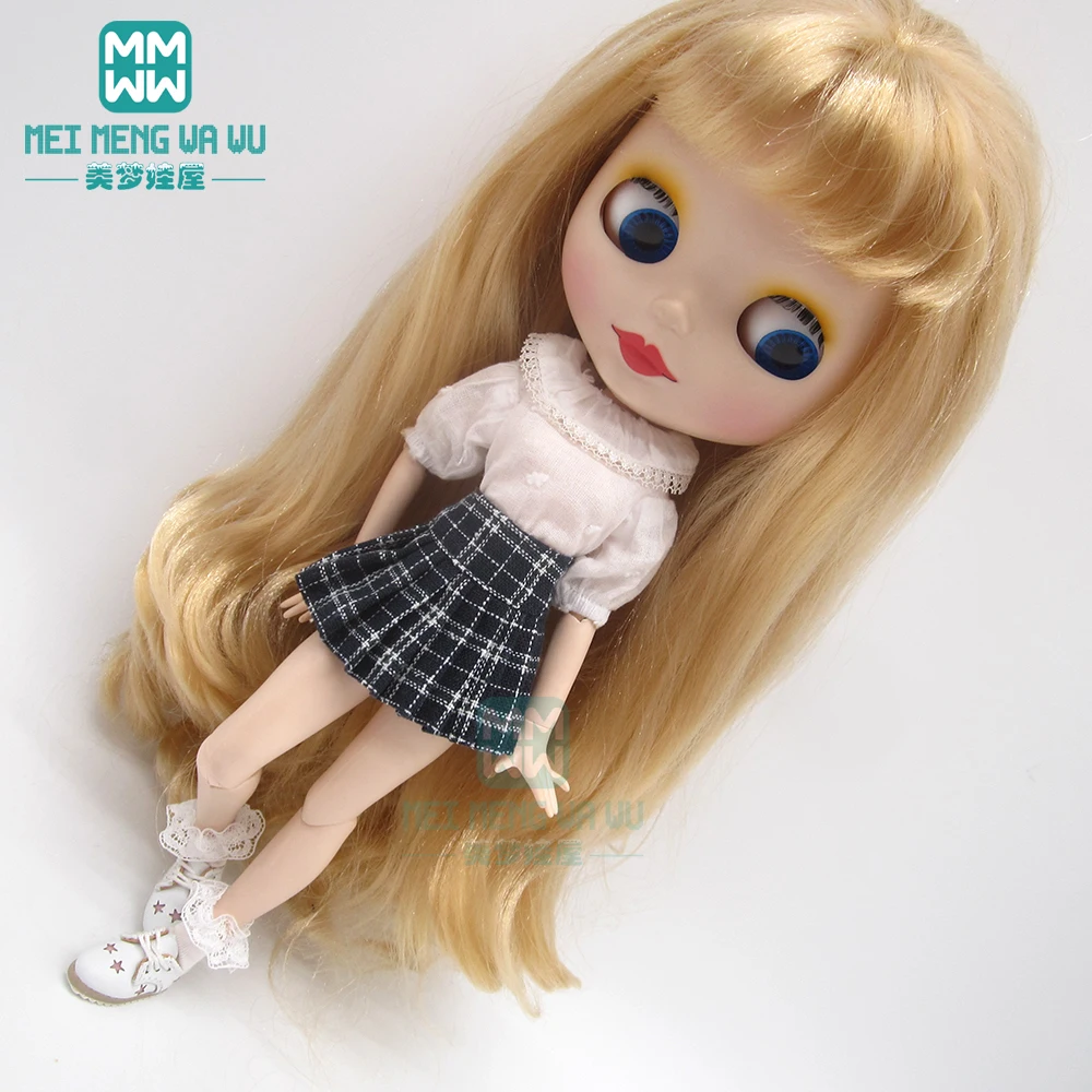 1 шт. Одежда для кукол Blyth модные футболки плиссированная юбка с рваными краем