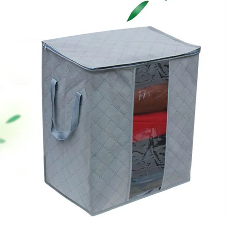 

Laundry Bag Foldable Dustproof Eco-friendly Home Storage Thicken Sundries Organizer Non-woven Bamboo Charcoal