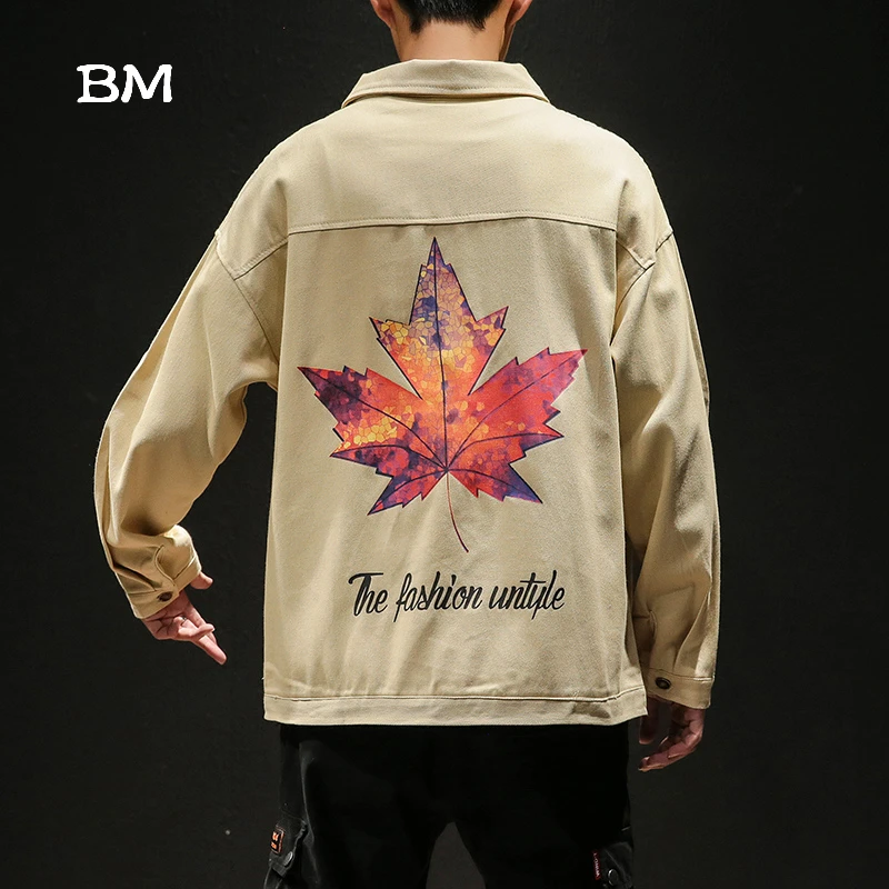 Одежда в Корейском стиле виде кленового листа &quotхип-хоп&quot с принтами куртка