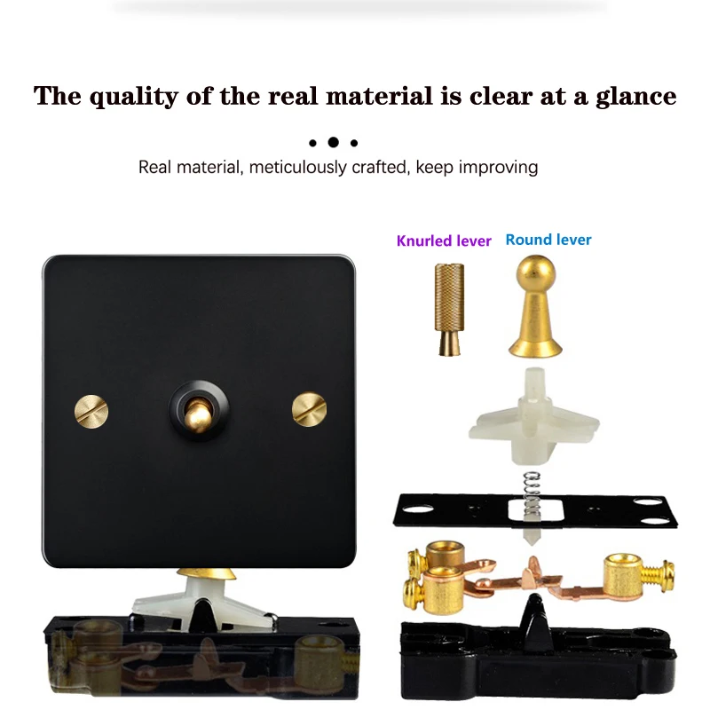 1-4 клавиши 2-сторонний 86 Тип черная панель из нержавеющей стали ретро латунный