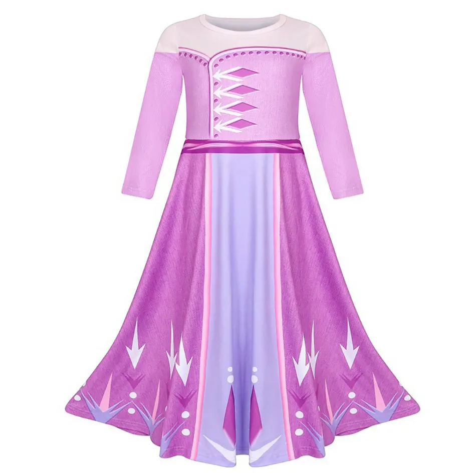 VOGUEON New Elsa 2 Princess Dress Up Clothes for Girls Fancy Nightgown Long Sleeve Sleepwear Christmas Party Costume Nightwear | Детская
