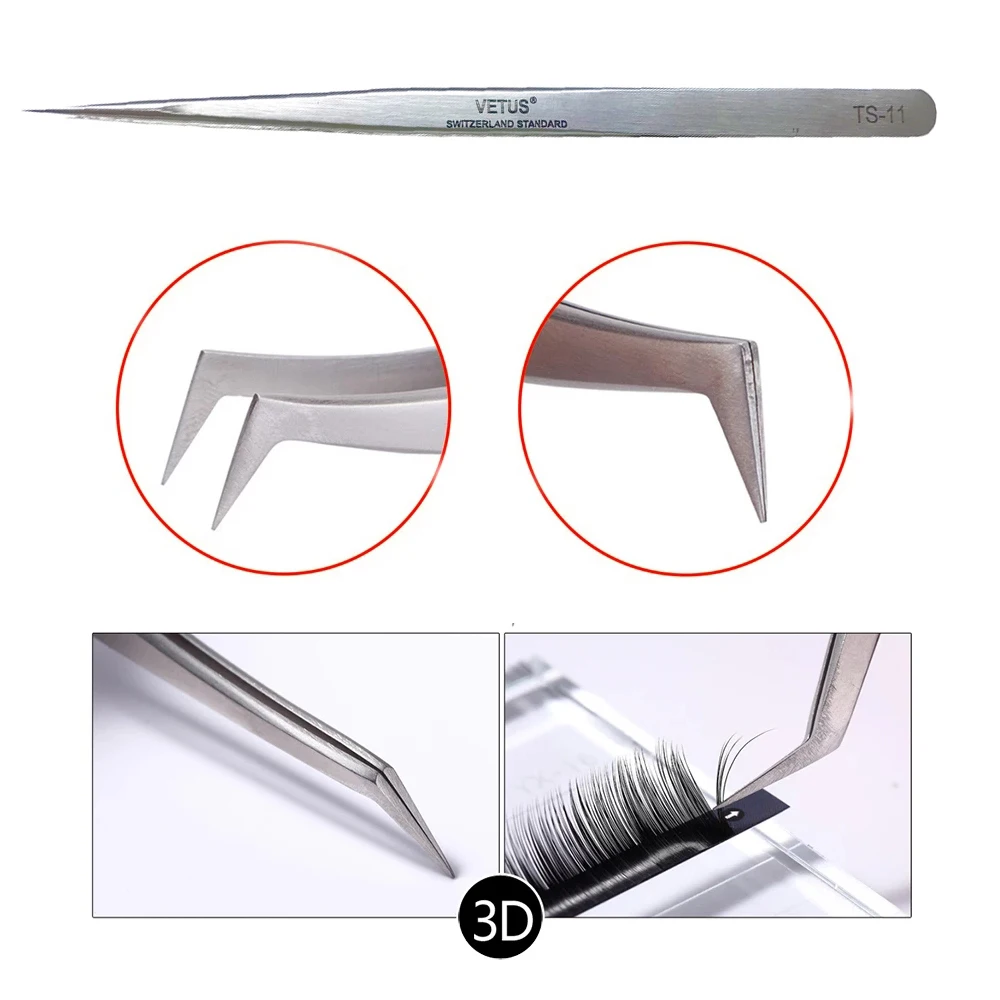 Нержавеющая сталь Tweezers Пинцет особенно для норка наращивание ресниц изогнутые