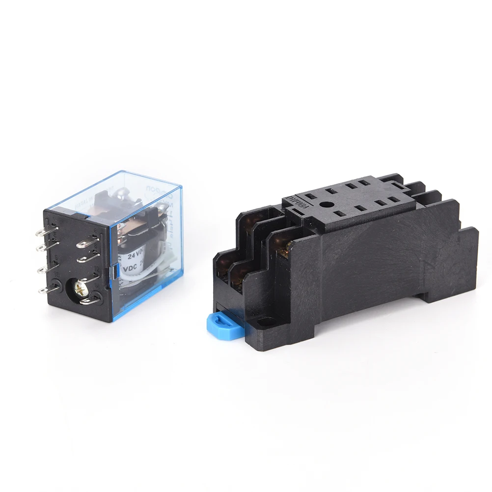 

Hot 24VDC 5A Coil Power Relay MY2NJ HH52P-L 8 Pins 2P2T DPDT With Socket Base