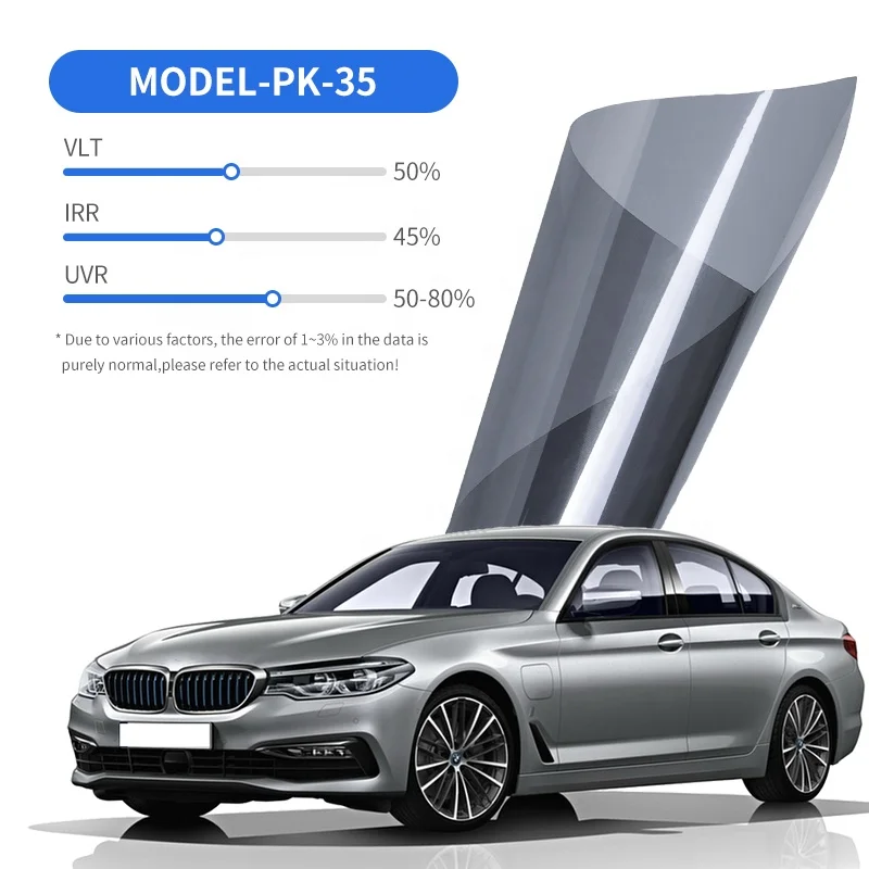 

50%VLT light black metalized reflective car glass sticker heat insulation 2 mil protective film for car window