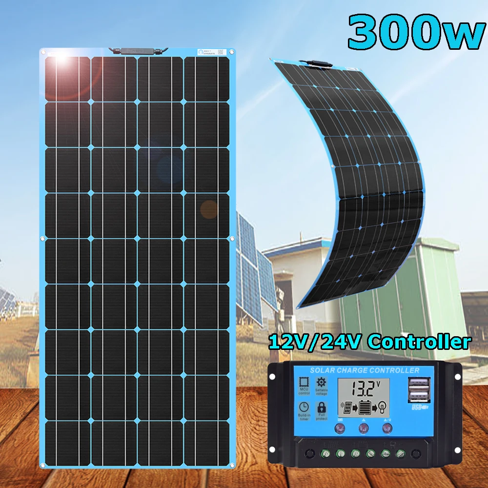 солнечная панель батарея solar panel Комплект 300 Вт 12v 150w солнечное зарядное