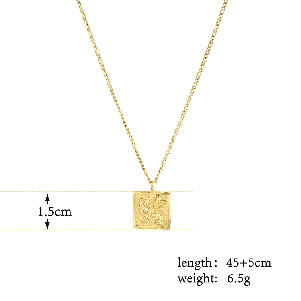 

Wholesale LULA rose flower Pendant Necklace with Stainless Steel Link Chain for Valentine's day Gift 10pcs/lot