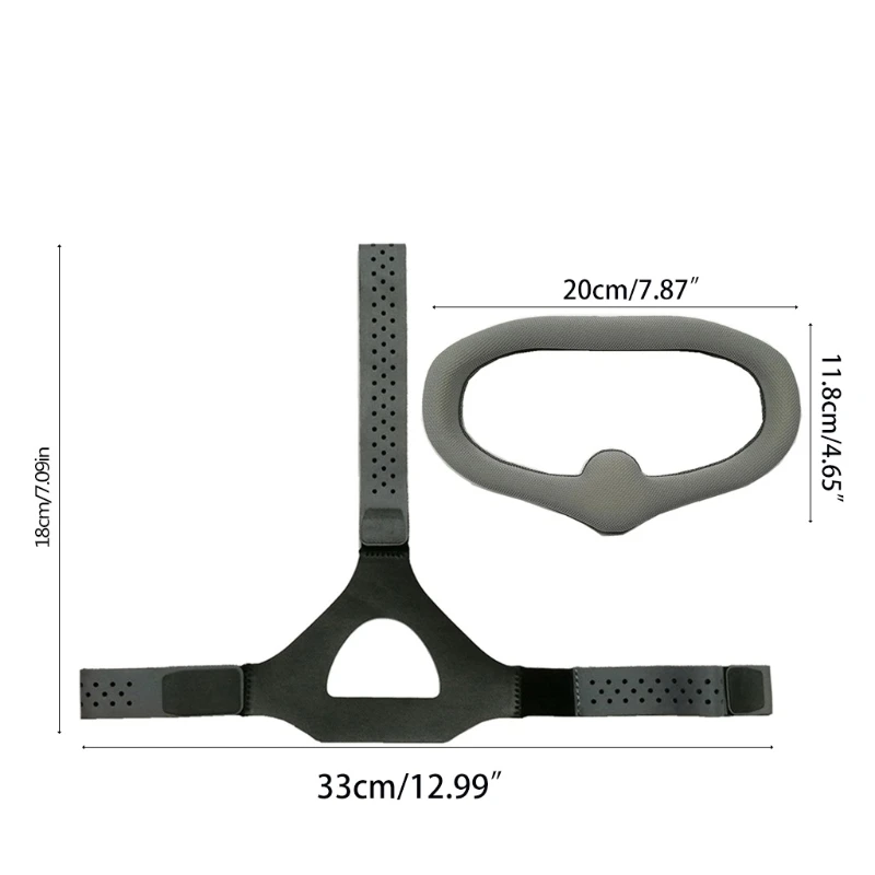

Eye Pad with Adjustable Head Strap Band Replacement Kit Skin-friendly Fabric for dji- Digital FPV Goggles Face Plate T21B