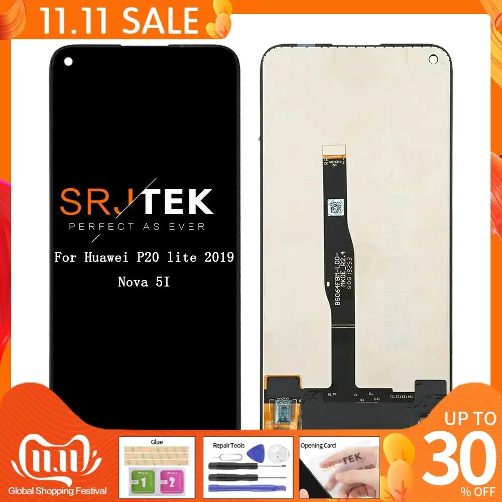 

100% Оригинальный 6,4 "для Huawei P20 lite 2019 ЖК-дисплей сенсорный экран для Huawei Nova 5i сенсор стекло дигитайзер в сборе заменяет