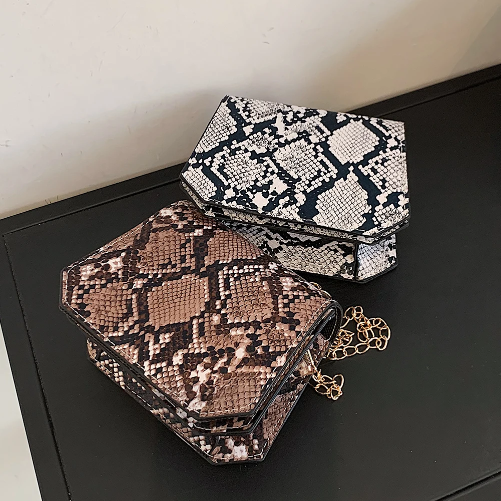 

Small Shoulder Bags Ladies Messenger Bag Female Snakeskin PU Leather Chain Casual Handbag Women Shoulder Bag Messenger