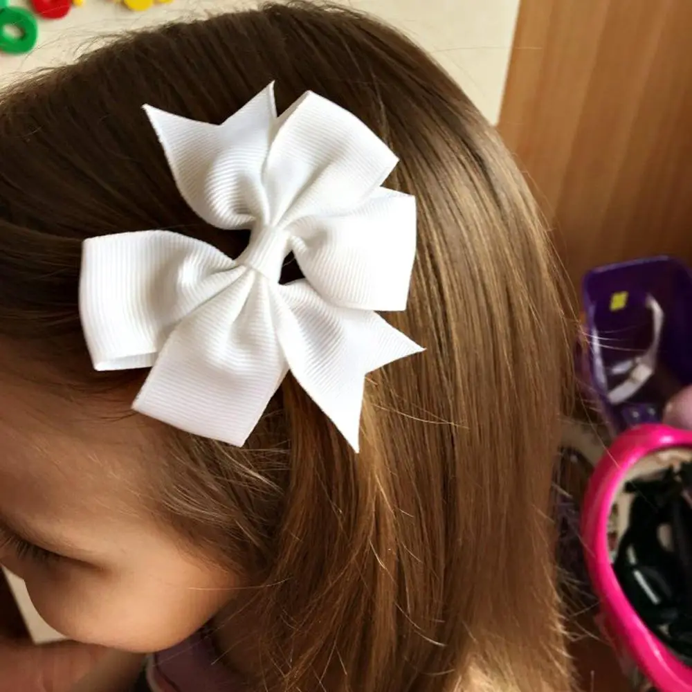 

20PCS Boutique Grosgrain Ribbon Pinwheel Hair Bows Alligator Clips For Girls Babies Toddlers Teens Gifts In Pairs