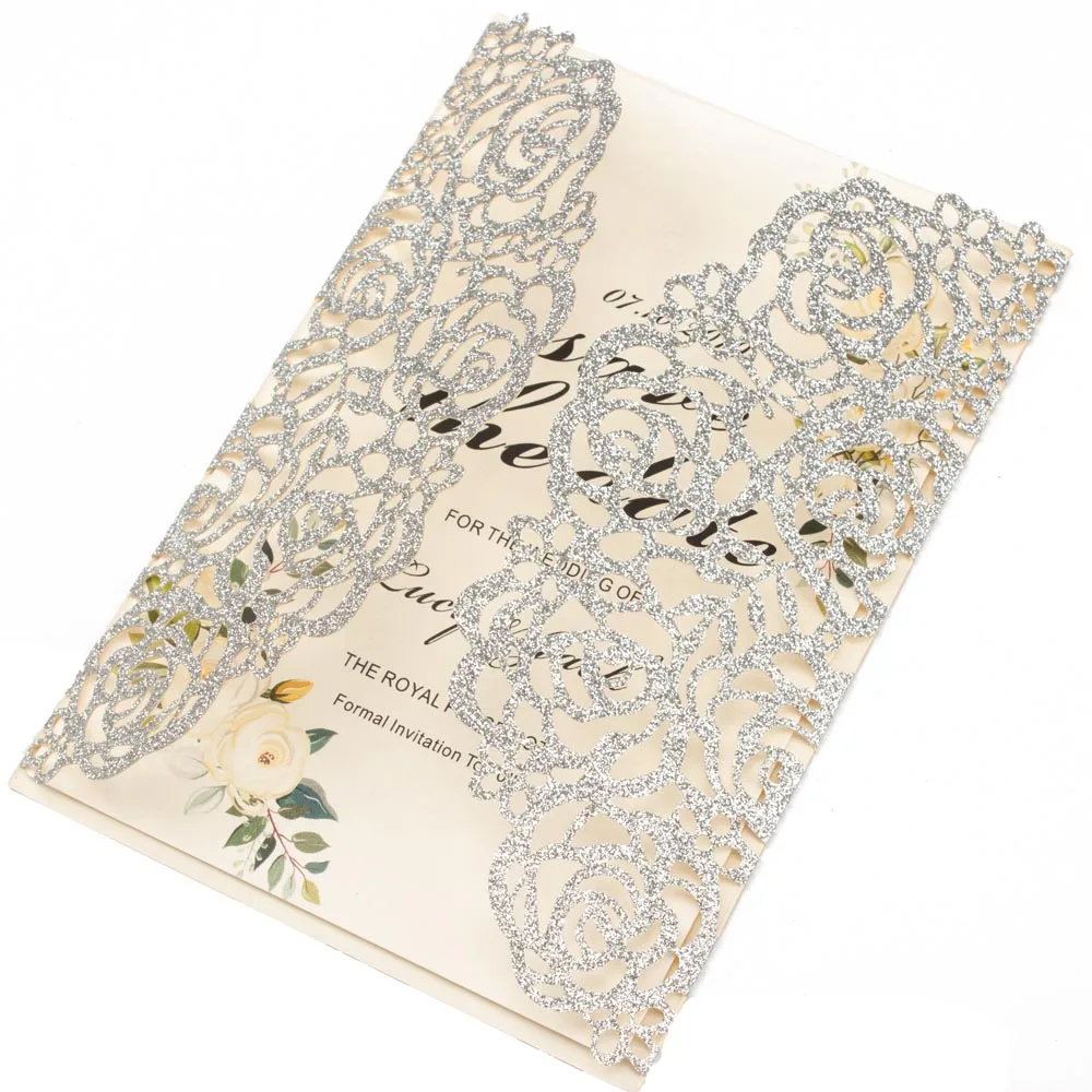 

Лазерные свадебные пригласительные открытки