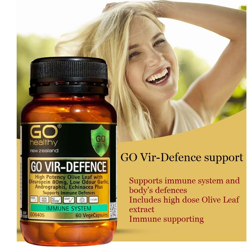 

Newzealand Go Healthy Virus Defence COLD FLU Capsules Olive leaf Immune System Health Dietary Supplement Winter Ills recovery