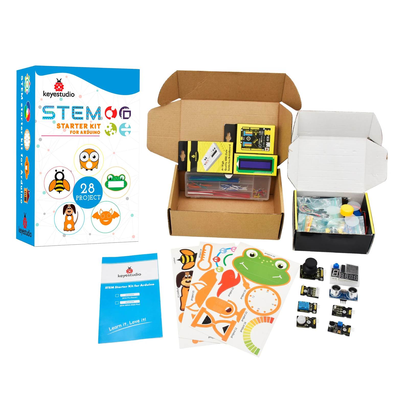 Стартовый набор Keyestudio STEM Plus для Arduino полный электронных проектов сделай сам