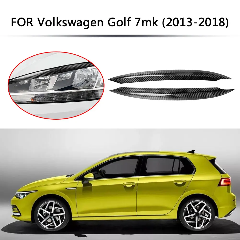 

2021 Headlight Eyelid Eyebrow Cover Protector for VW Golf 7 2013-2018 Carbon Fiber Headlight Eyelids Eyebrows Trim