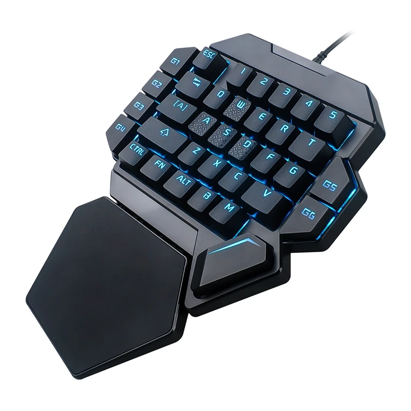 Одной рукой клавиатура цветная (RGB) с одной стороны Механическая игровая