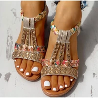 womens sandals summer bohemia platform wedges shoes crystal gladiator rome woman beach shoes casual elastic band female