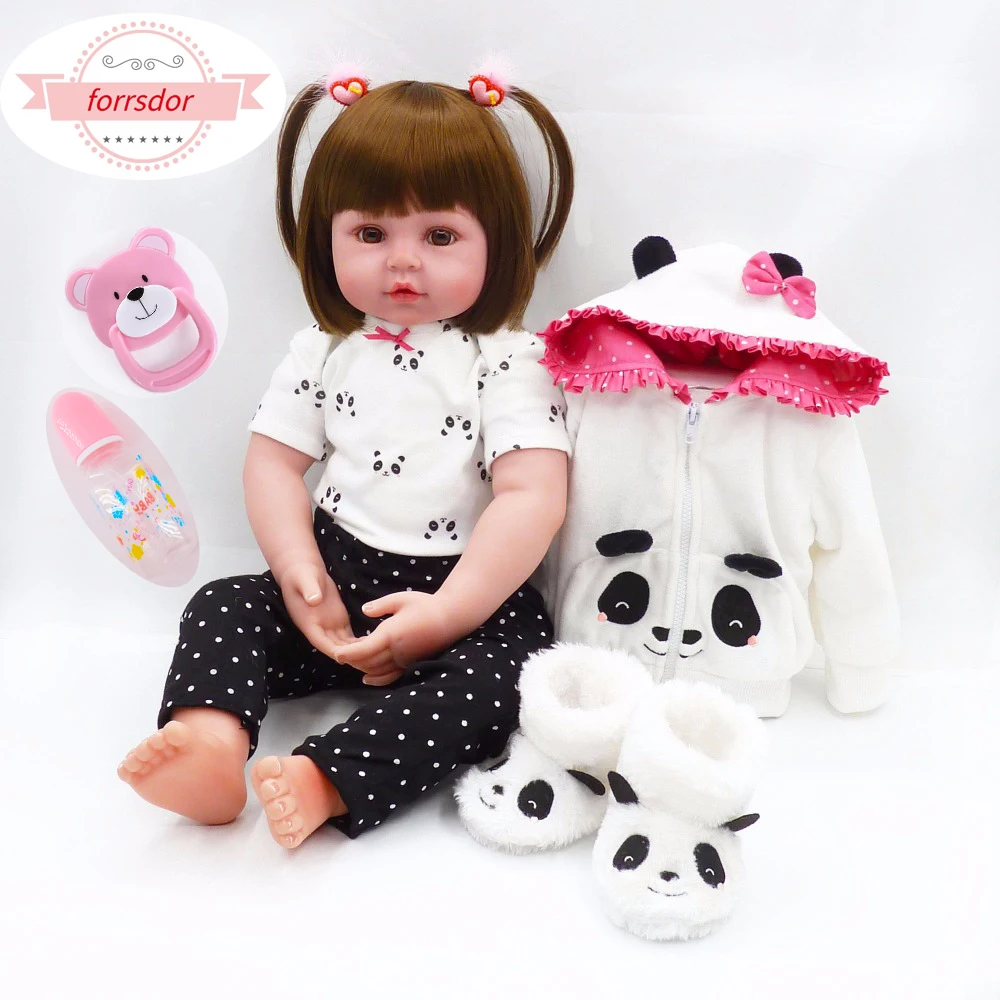 19 дюймов Reborn Baby Doll Реалистичная полный силиконовые средства ухода за кожей Bebe Menina