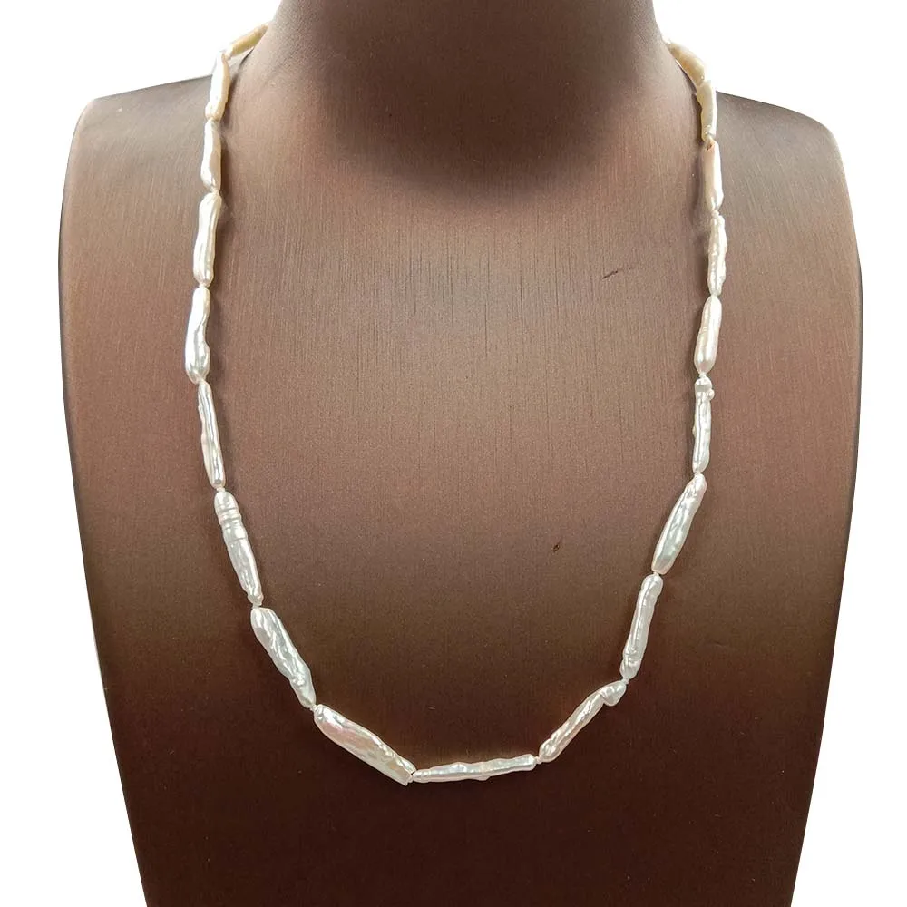 BIWA жемчужное ожерелье, натуральный пресноводный жемчуг NECKLACE-15-30MM мини BIWA барокко Жемчуг
