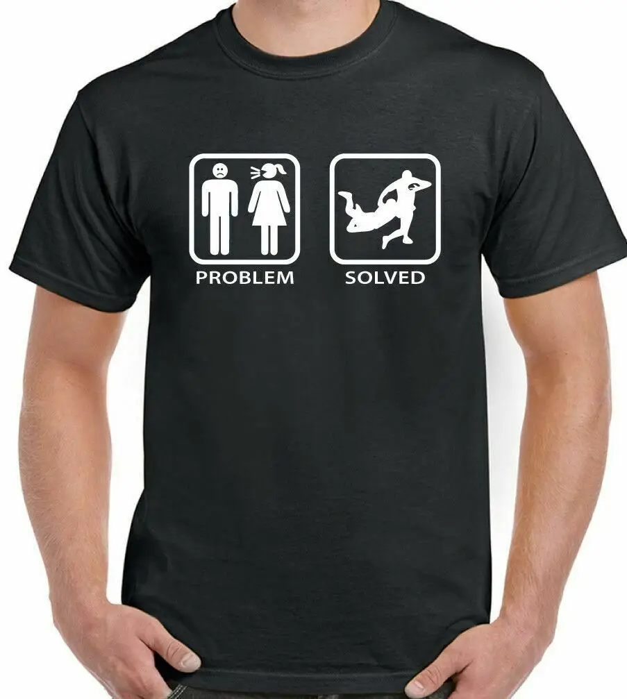 

Problem Solved-Rugby ~ Mens Funny S-3XL Summer Cotton T Shirt
