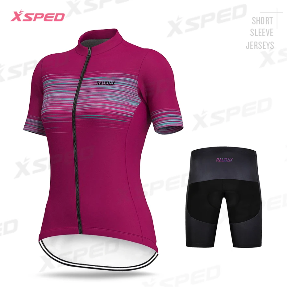 Cycling Jersey Sets Женская одежда для велоспорта, костюм для шоссейного велосипеда с коротким рукавом, комплект из Джерси, одежда для горного велосипеда, Женская командная форма для триатлона MTB - Цвет: Cycling Jersey Sets