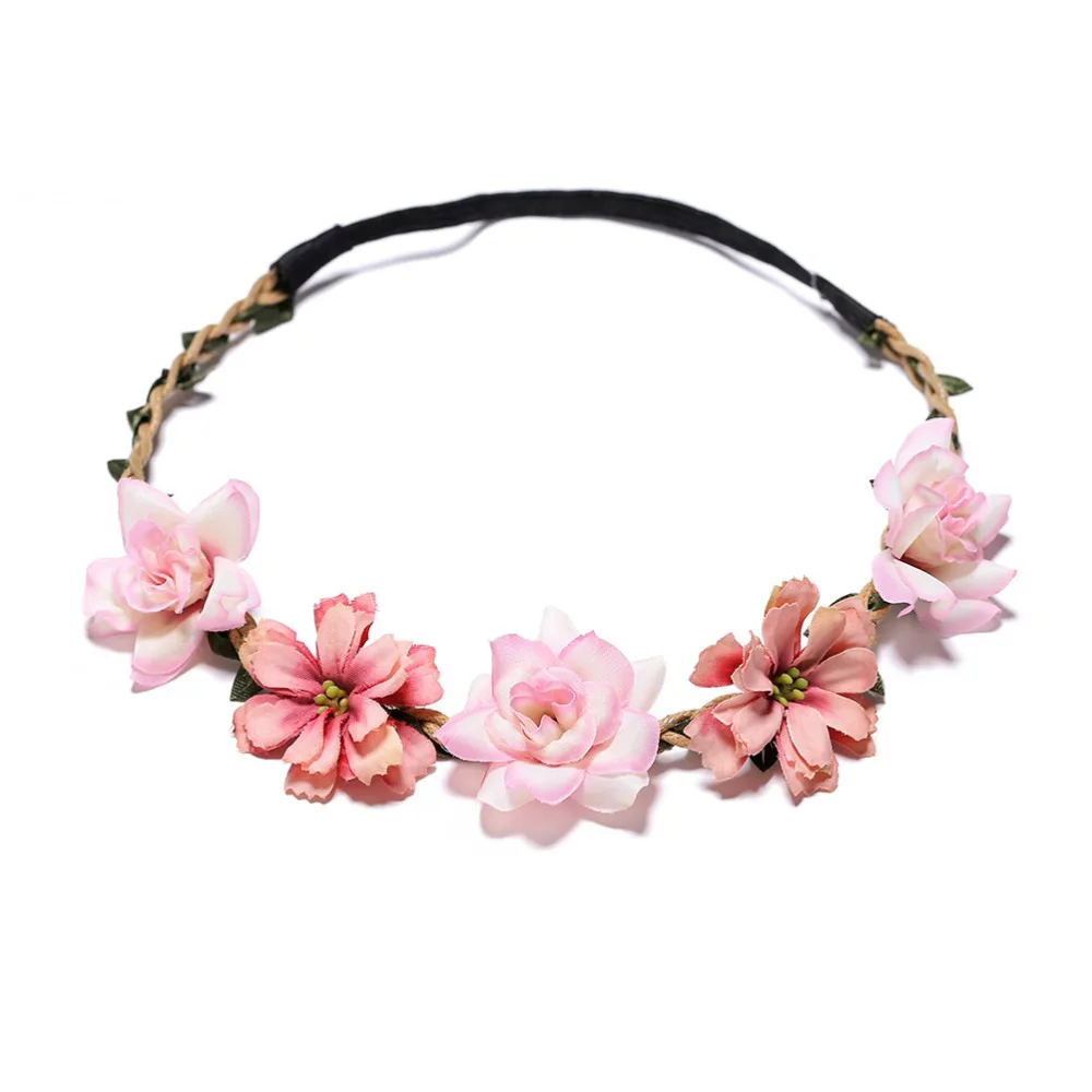 

Elegant Wedding Bride Floral Hairbands Fashion Women's Garland Seaside Party Simulation Flower Headbands Hair Accessories