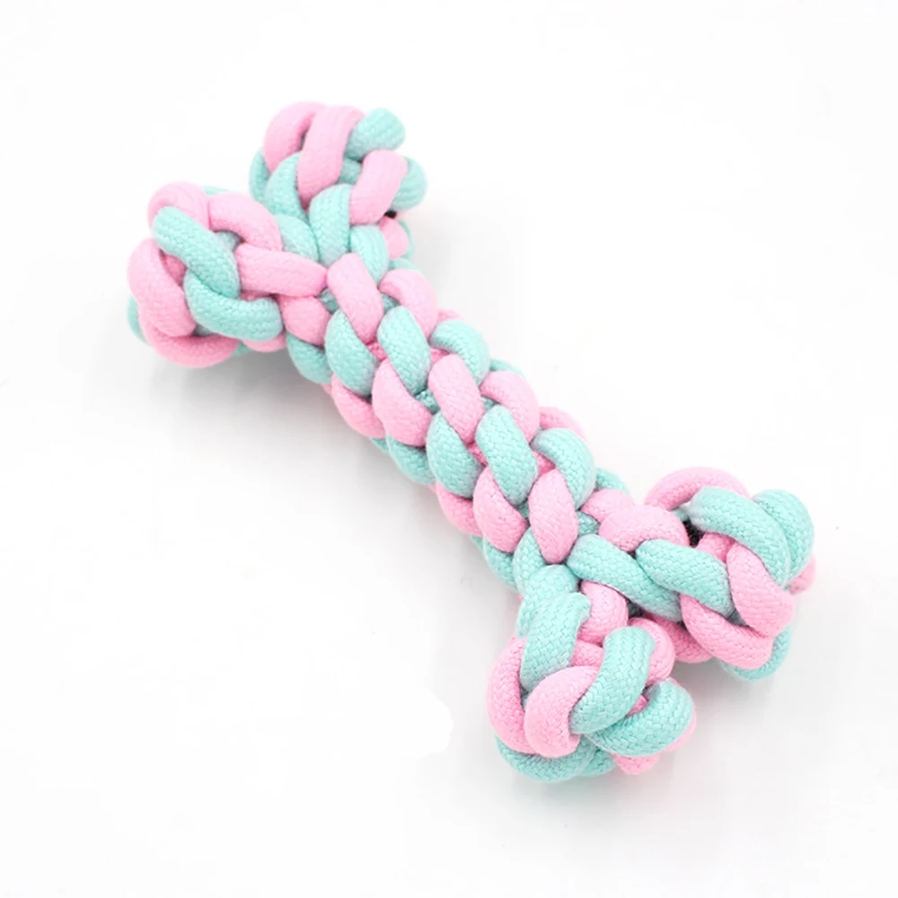 

Pet Dog Puppy Cotton Chew Knot Toy Durable Braided Bone Rope Molar Toy Pets Teeth Cleaning Cat Interactive Training Pet Supplies
