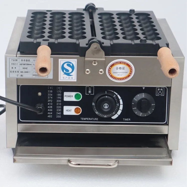 

Snack Machines Skewer Waffle Maker Electric Takoyaki Machine Balls Baking Pan, Sugar-coated Haws Shaped Wafle Baking Equipment