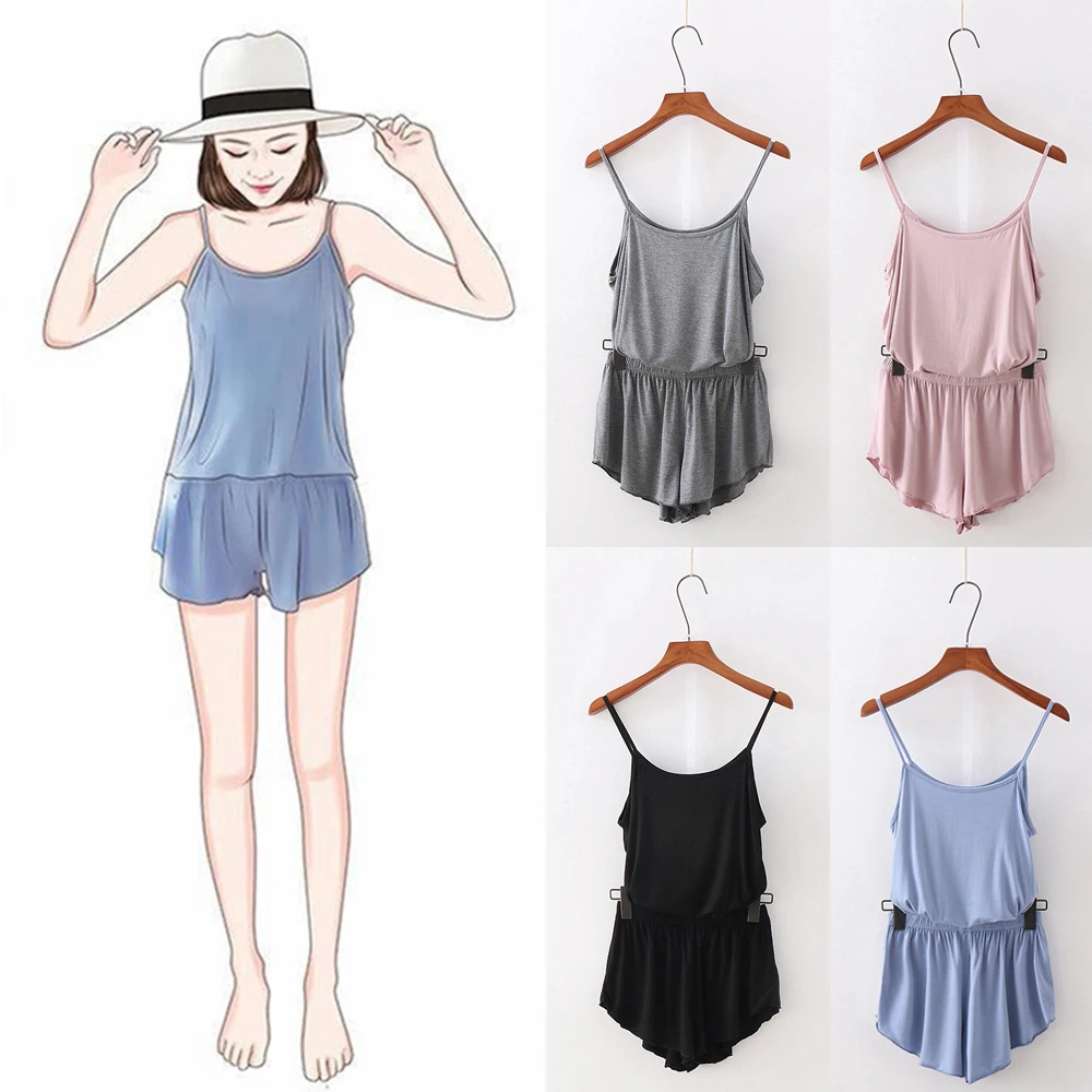 

Meihuida Women Soft Sleepwear Nightwear Camisole + Shorts Suit Home Solid Pajamas Set Ladies Two Piece Nightgown Household Wear