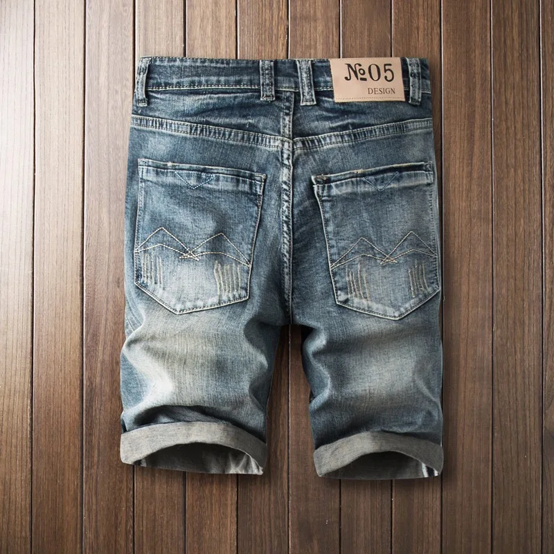 Высокое качество джинсовые до колена прямые Панталоны джинсы Hombre короткие