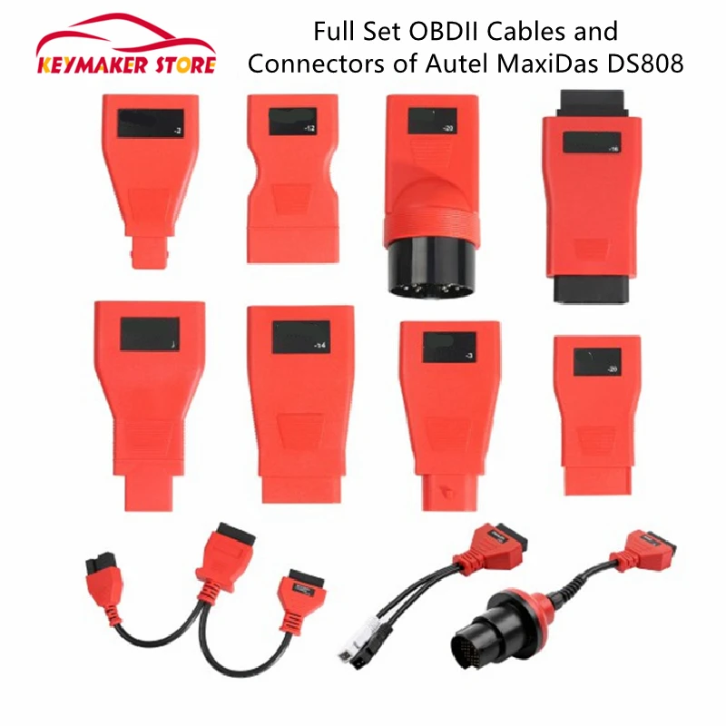 

OKDIAG полный набор кабели OBDII и коннекторы Autel MaxiDas DS808 (только кабели и коннекторы) хорошего качества