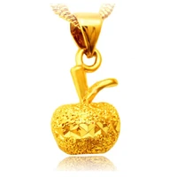 apple necklace 24k gold plated pendant necklace for women fruit party birthday anniversary engagement necklaces jewelry gift