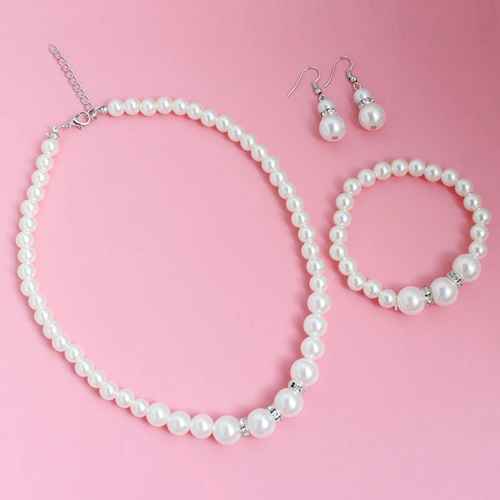 Женский Свадебный комплект из колье серёг браслета и ожерелья с искусственным