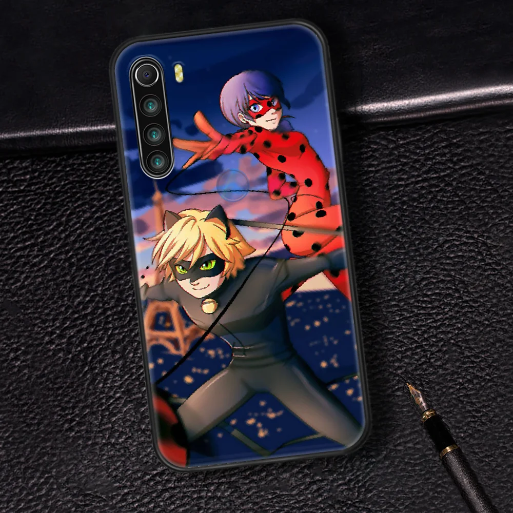 

Seven Star Ladybug Girl Anime Phone Case Cover Hull For XIAOMI Redmi 7 7A 8 8A 9 9C Note 6 7 8 9 9S K20 Pro K30 black Coque