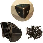 12 шт. античная латунь ювелирные изделия вина Подарочная коробка деревянные Чехлы Декоративные ножки стол Защитные уголки