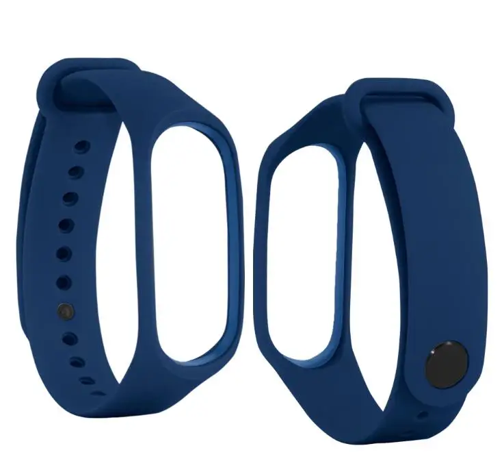 Браслет для xiaomi mi Band 3 4 спортивный ремешок часы силиконовый ремешок для xiaomi mi band 3 4 браслет mi band 4 3 ремешок - Цвет: dark blue