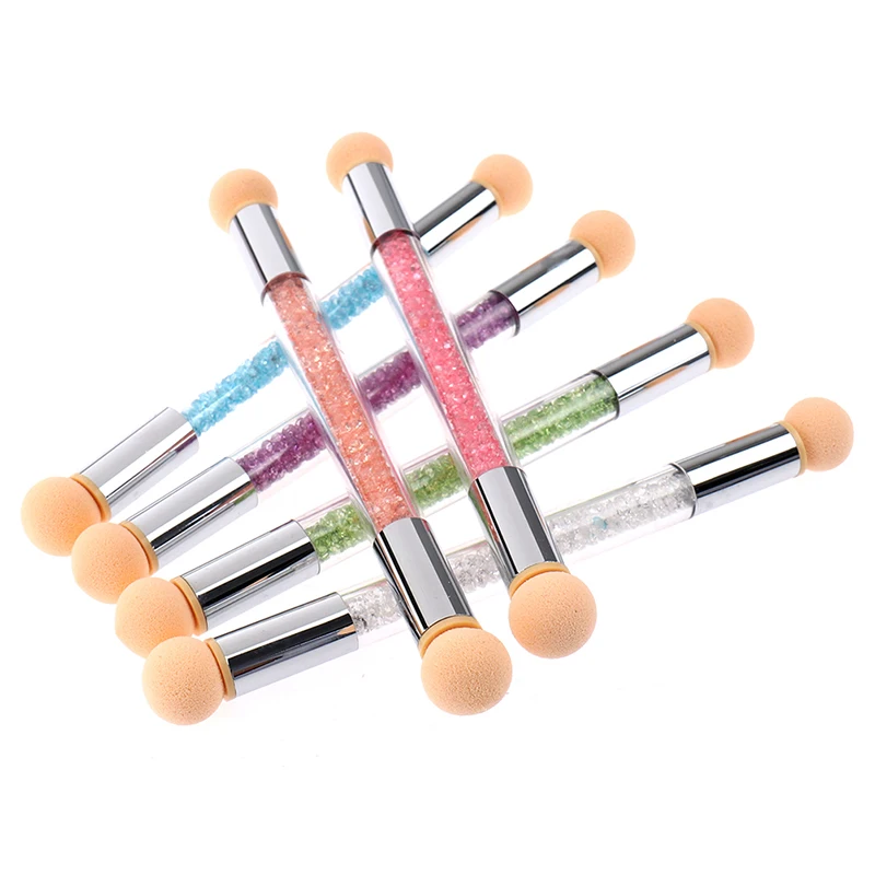 

1 шт., двухсторонние градиентные кисти, акриловые стразы, ручка, губка, кисть для дизайна ногтей, градиент Омбре, маникюрные инструменты для н...