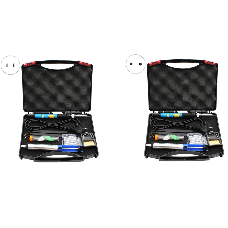 

220V Electric Soldering Iron Kit Adjustable Temperature Welding Soldering Iron with Tool Carry Case Stand Tools