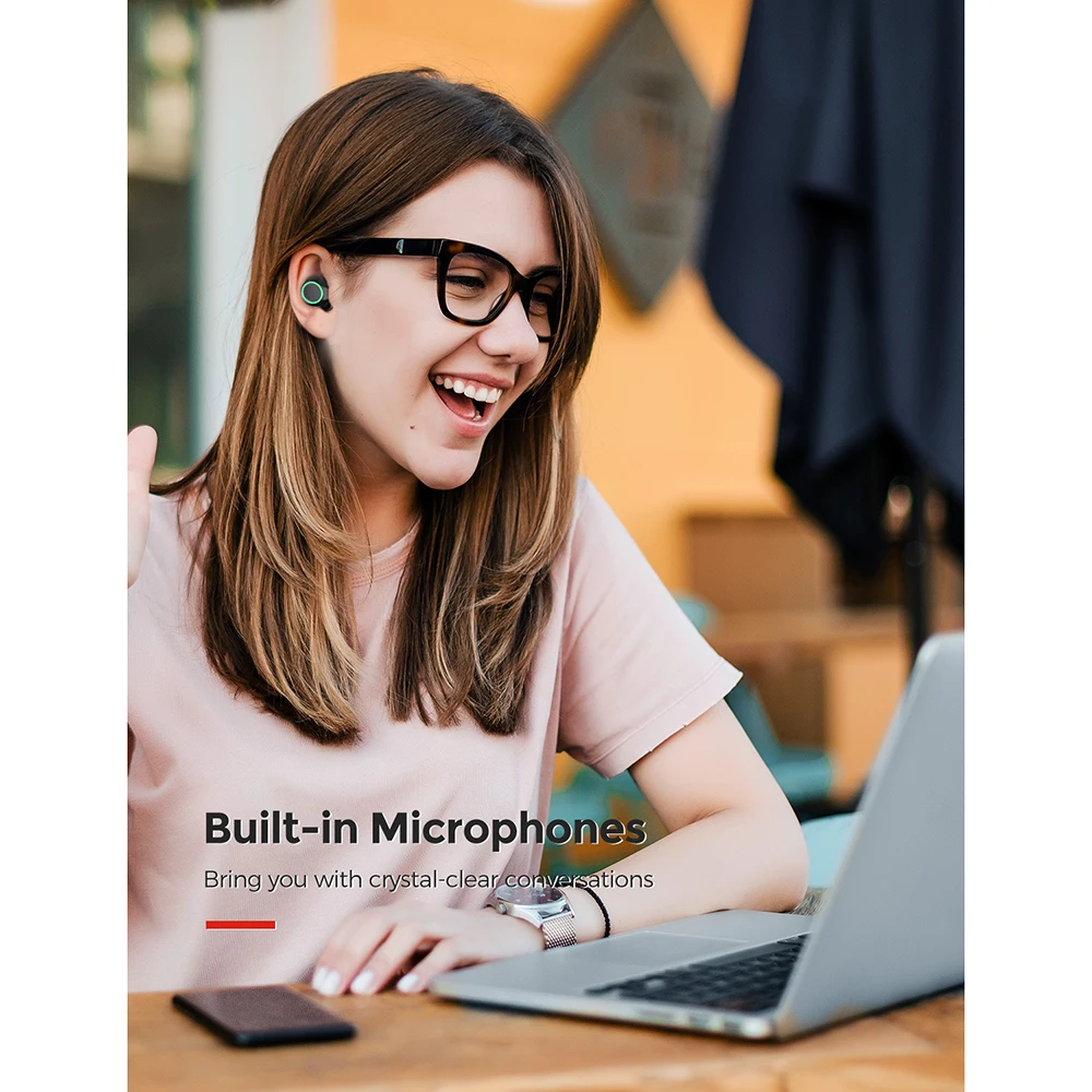 

Mpow 333BB TWS Bluetooth 5.0 Earbuds True Wireless Headphones Portable Charging Case in-Ear Earphones Built-in Microphone