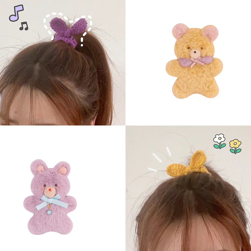 

Женская эластичная резинка для волос для девушек, трикотажная Яркая Цветная резинка для волос, держатель для конского хвоста, милая резинка...