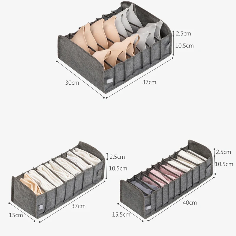 

Drawer Type Underwear Storage Box Three-Piece Foldable Bra Panties And Socks Storage Box Home Compartment Storage Box